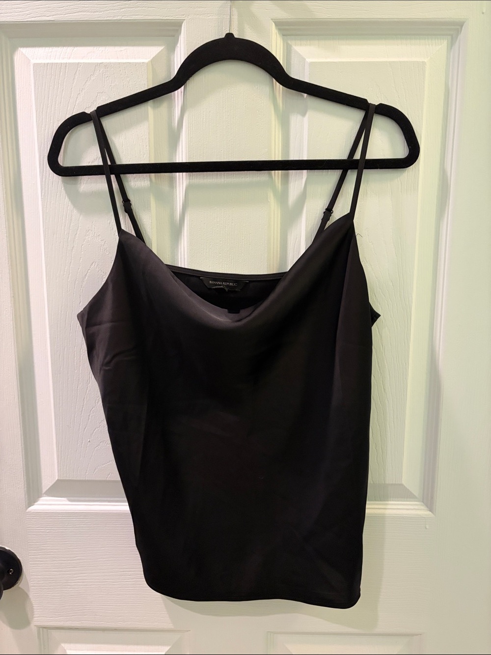 Banana Republic Black Satin Cowl-Neck Camisole Top